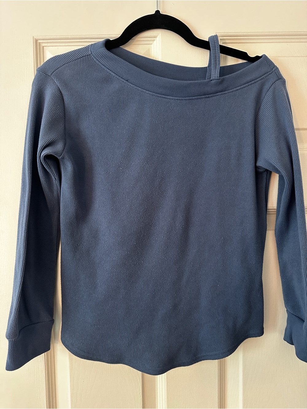 abercrombie kids Ribbed Long-Sleeve Top in Dusty Blue